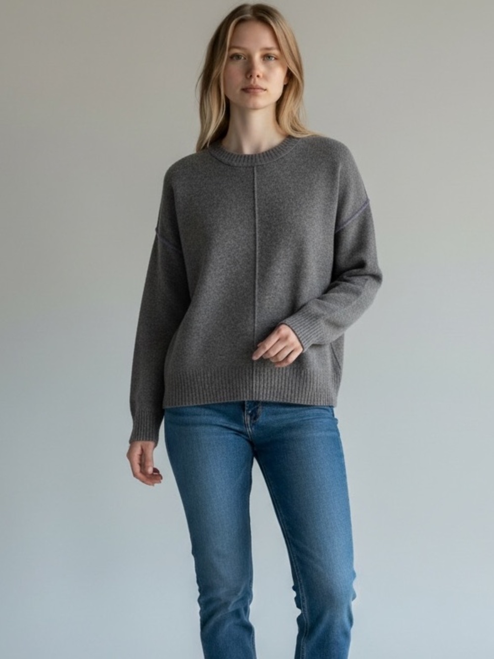 27 Miles Malibu Oversized 100% Cashmere Crewneck Sz S/M